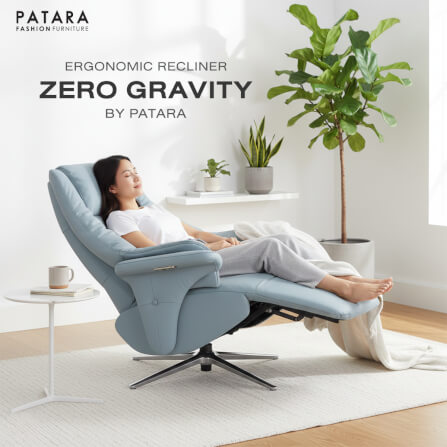โซฟาปรับไฟฟ้าหนังแท้ PATARA รุ่น ZERO สีฟ้า_6